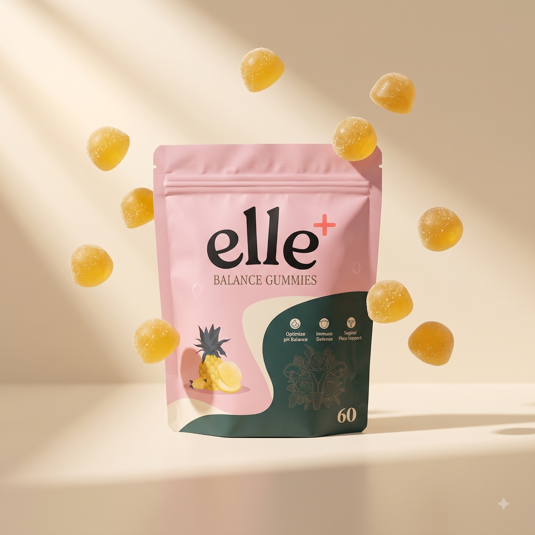 Gummies Probiotiques Ananas — Équilibre Féminin