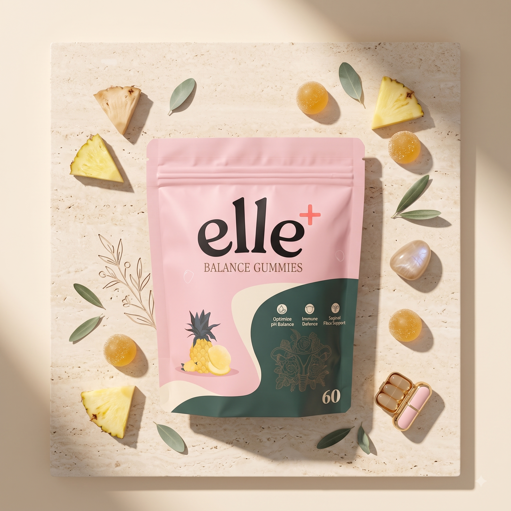 Gummies Probiotiques Ananas — Équilibre Féminin