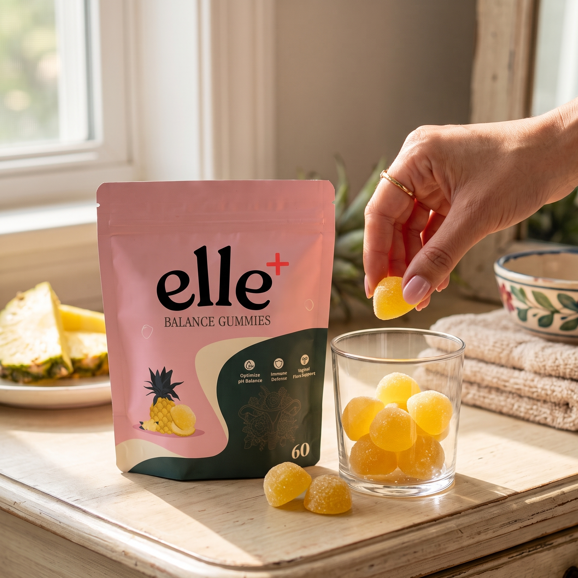 Gummies Probiotiques Ananas — Équilibre Féminin