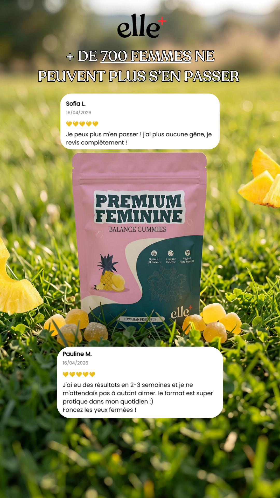Gummies Probiotiques Ananas — Équilibre Féminin